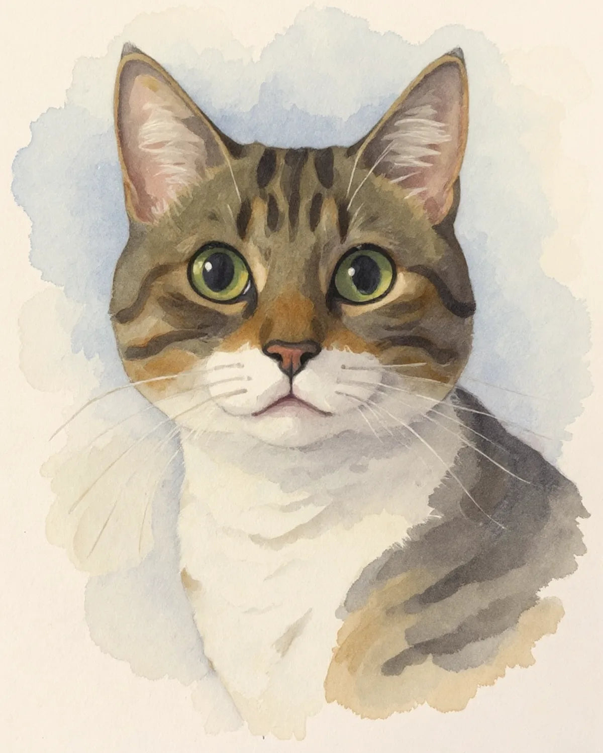 August als Aquarell-Porträt
